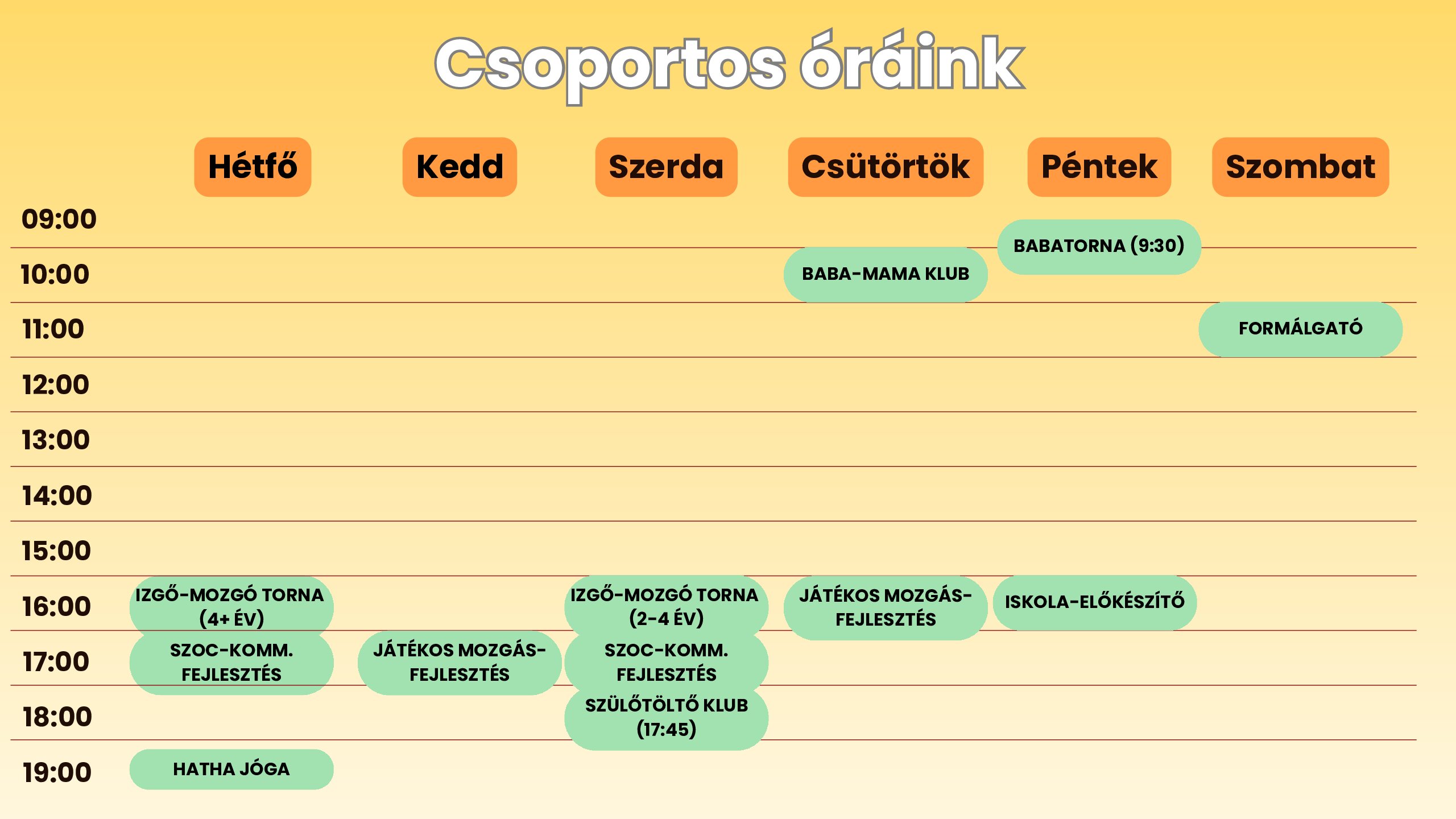 Csoportos órák